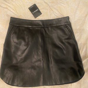 Forever 21 Faux Leather Curved Mini Skirt